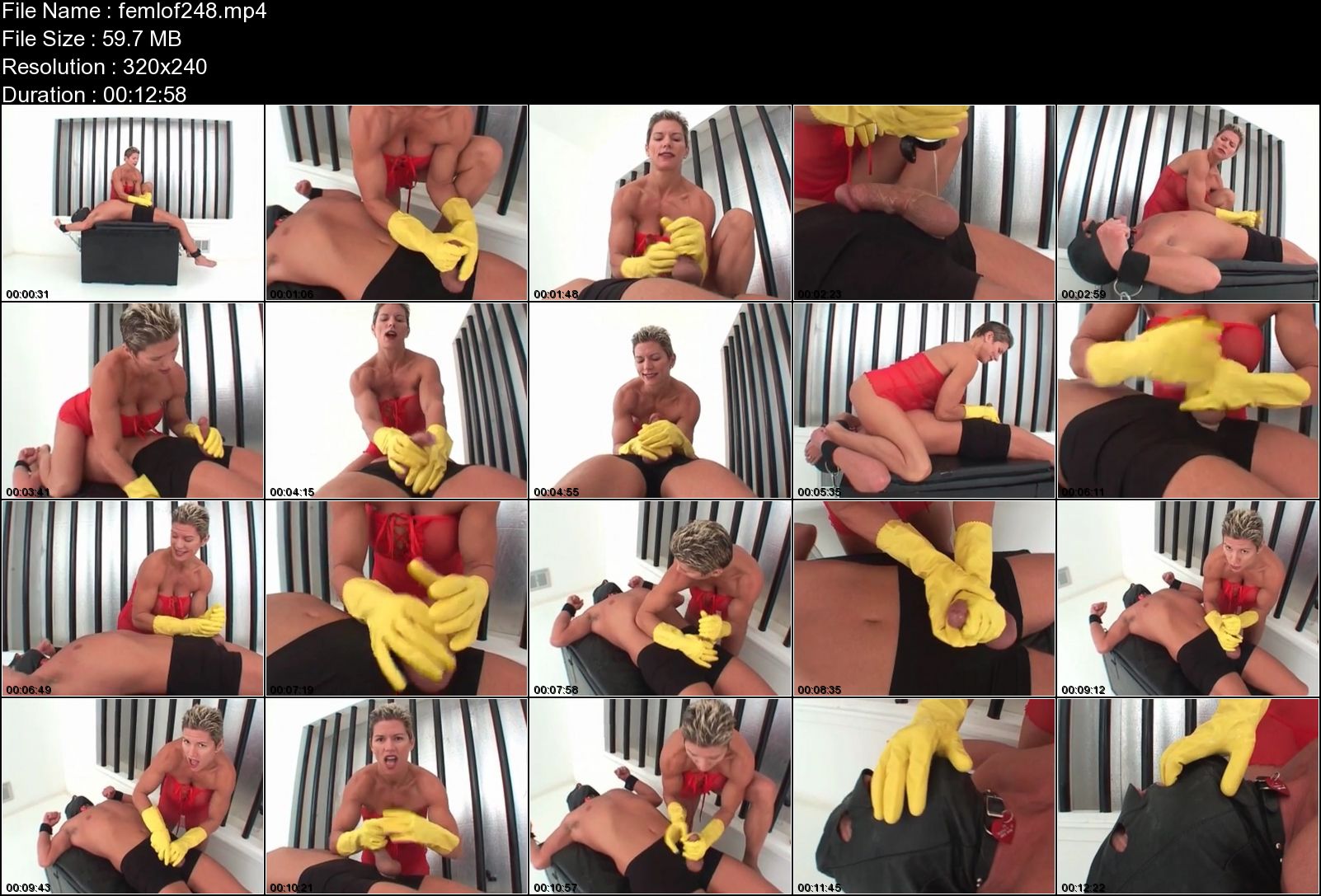 Mistress In Scene: Cock milking from Amazon blonde Mistress while wearing rubber gloves - FEMDOMLOFT - LQ/240p/MP4