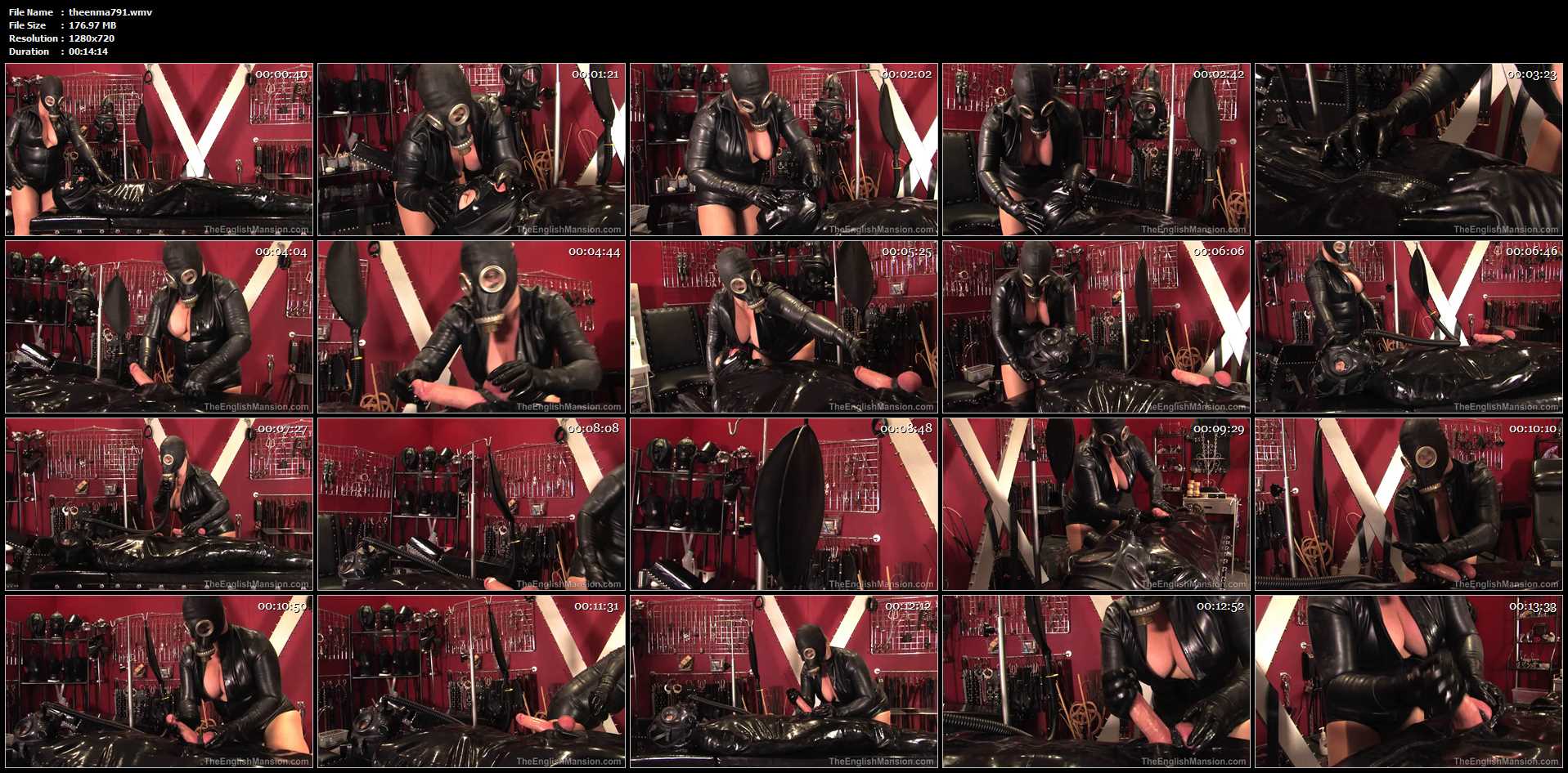 Lady Lana Latex In Scene: Gas Mask Handjob - THEENGLISHMANSION - HD/720p/WMV