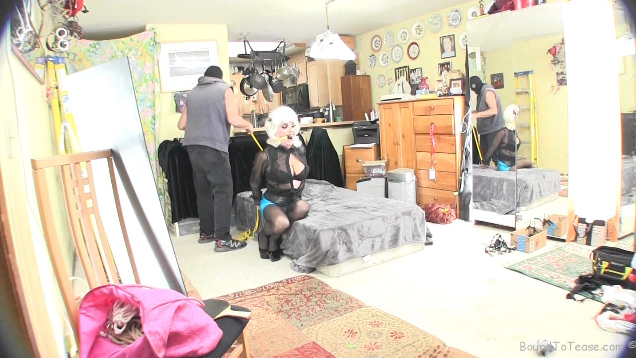Over the knee spankings lead to bare ass pantyhose bondage - BOUNDTOTEASE - HD/720p/MP4