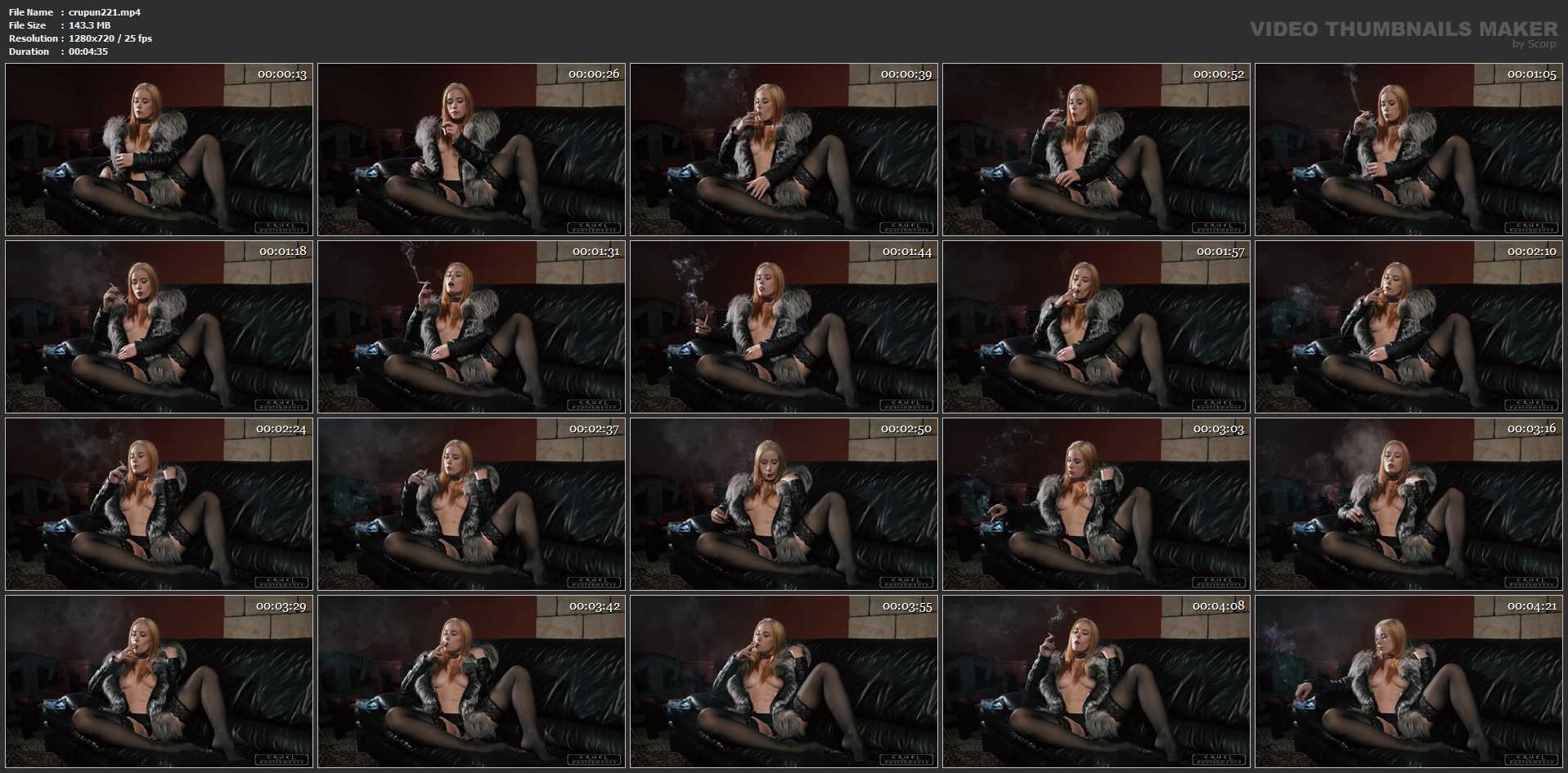Mistress Anette In Scene: Sexy smoker - CRUEL PUNISHMENTS - SEVERE FEMDOM - HD/720p/MP4