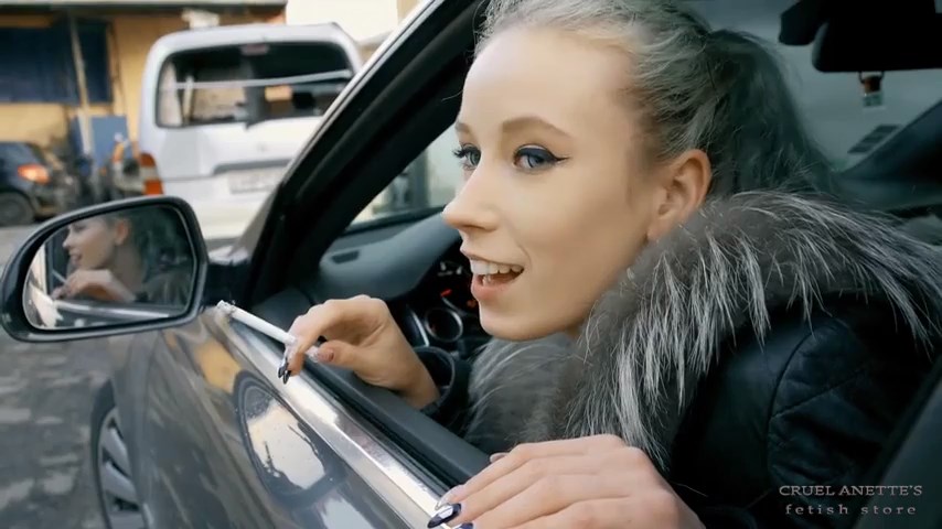 Anette smoking in her car - CRUEL ANETTES FETISH STORE - SD/480p/MP4