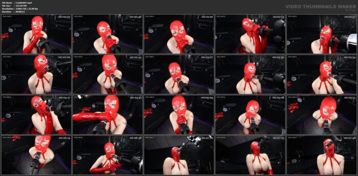 Red Latex Blowjob And Handjob On Rubber Covered Dildo - CRISTAL KINKY - HD/720p/MP4