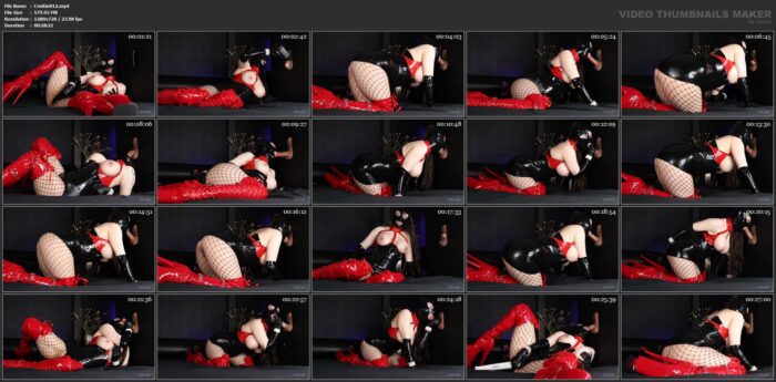 Latex And Red Thigh High Boots Gloryhole - CRISTAL KINKY - HD/720p/MP4