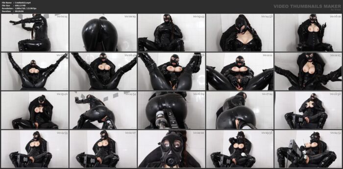 Latex Finger Fucking And Fuckmachine In Gasmask - CRISTAL KINKY - HD/720p/MP4