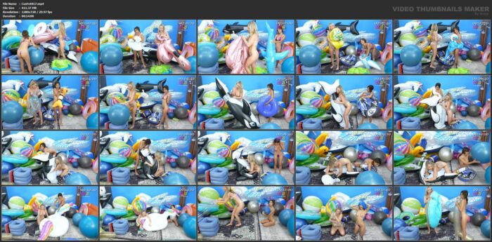 Dazz And Bunny Deflate Destroy Many Inflatables Part1 - CUSTOMFETISH / AARON CF - HD/720p/MP4