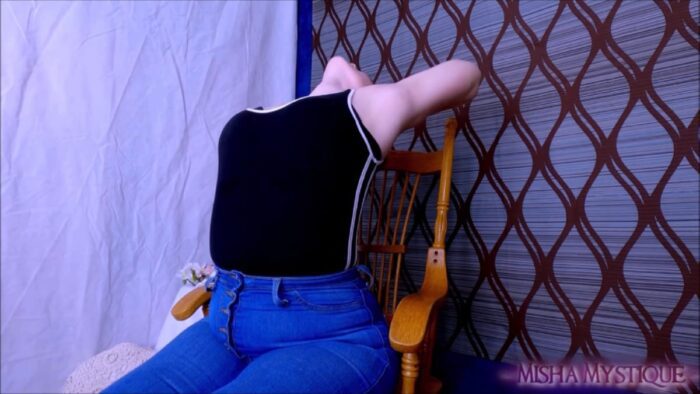 Seated Stretches And Yawns Moaning In Jeans And Leotard - MISHA MYSTIQUE - FULL HD/1080p/MP4