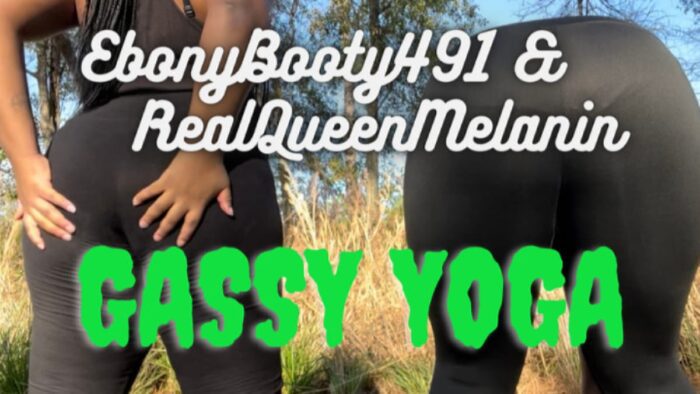 2 Big Ebony Gassy Asses Doing Yoga - QUEEN MELANIN - FULL HD/1080p/MP4