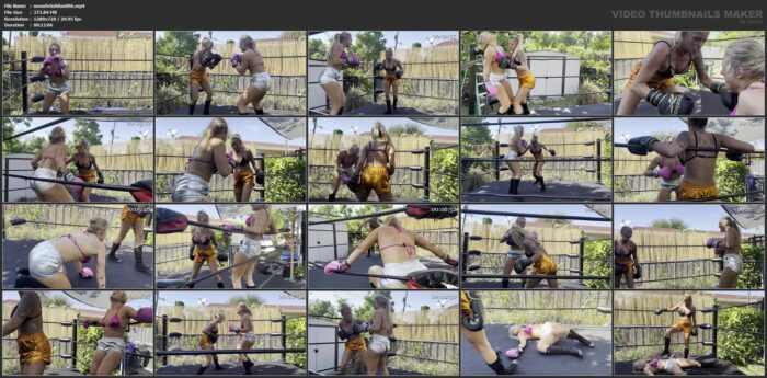 Sunni Ray vs Bella Ink Foxy Boxing - WMW FETISH FUN / WMW FETISH WRESTLING - HD/720p/MP4