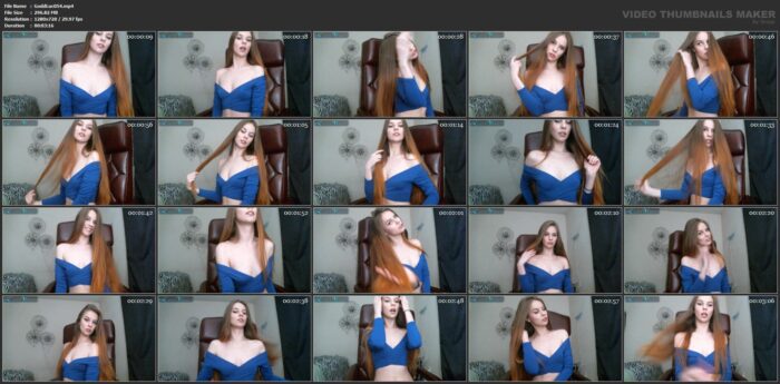 Goddess Lucy In Scene: Queen Lucy Playing With Long Pretty Hair - QUEEN LUCY YOUR FETISH - HD/720p/MP4