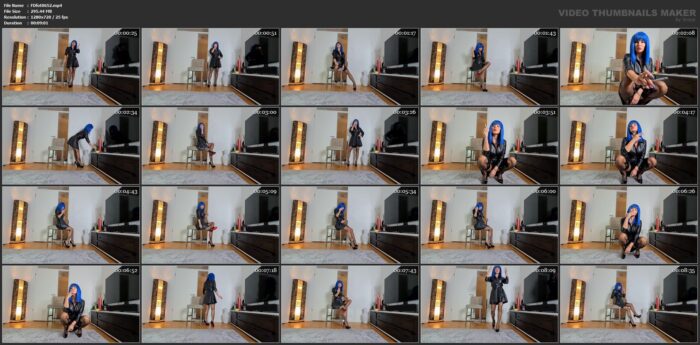 Lady Olga - Smoking With A Blue Wig - FEMDOMFOTO - HD/720p/MP4