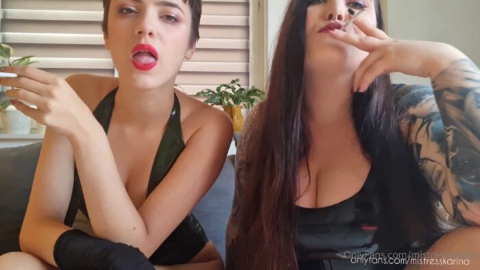 Your Two Beautiful Goddesses Wanted A Smoking A Cigarette - MISTRESS KARINO - FULL HD/1080p/MP4