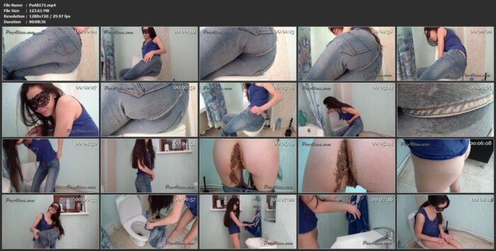 Alina Pooping And Fart In Jeans After A Fish With Beer - POOALINA - HD/720p/MP4