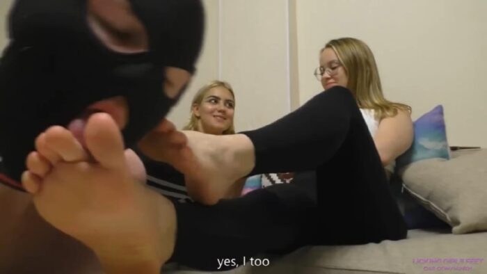 Karina And Lana - Have Fun And Humiliate Stupid Slave - LICKING GIRLS FEET - HD/720p/MP4