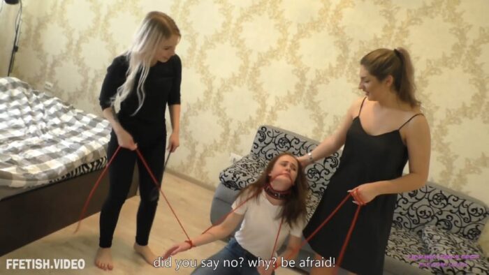 Valeria And Kira - Having Fun With A Stupid Slave Girl - Marionette, Bondage And Humiliation - LICKING GIRLS FEET - FULL HD/1080p/MP4