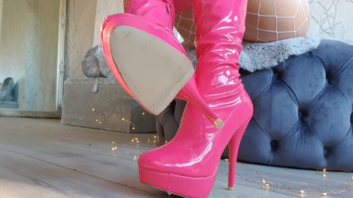 Goddess Evie In Scene: I Know That My Hot Pink Latex Boots Make You Incredibly Weak - MISSEVIELOCK - FULL HD/1080p/MP4