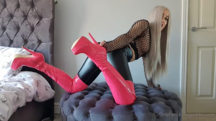 Goddess Evie In Scene: I Know You're Craving Worshipping My Hot Pink Latex Boots - MISSEVIELOCK - FULL HD/1080p/MP4