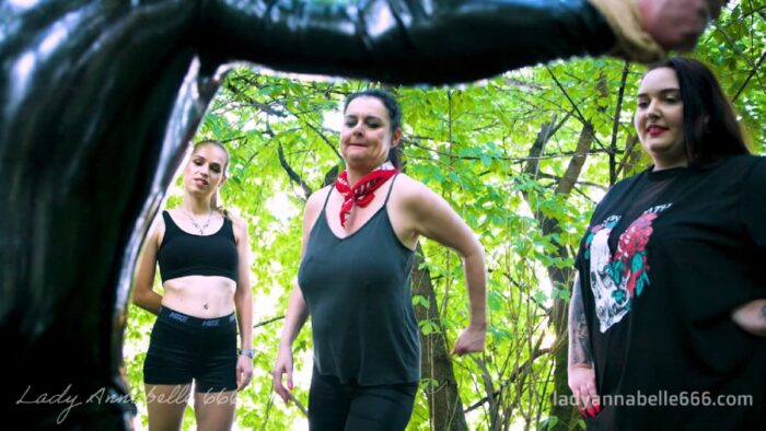 Goddess Lady Annabelle In Scene: Triple Ballbusting In The Woods - LADYANNABELLE666 - FULL HD/1080p/MP4