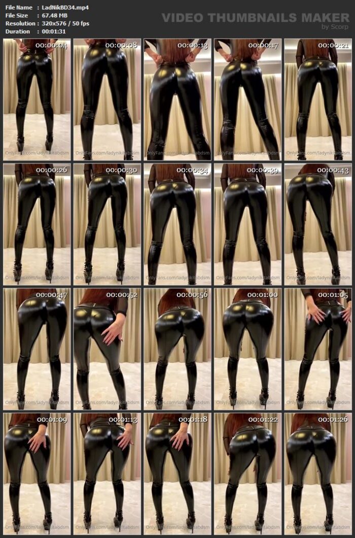 My New Video In Black Shiny Brute Leggings - LADY NIKITA - SD/576p/MP4