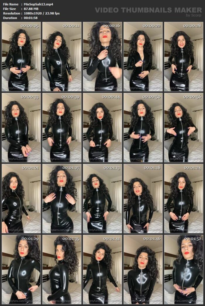 Mistress Sophia Sahara In Scene: Latex Tease!! I Love This Outfit - ARAB PEGGING QUEEN - FULL HD/1920p/MP4