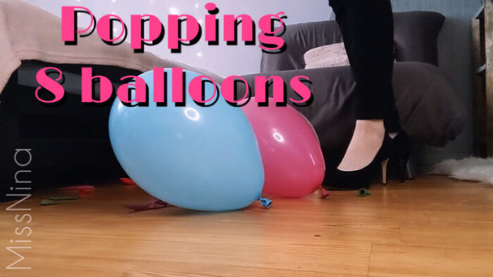 Balloon Popping In Black Heels - NINA CARRIE - SD/644p/MP4