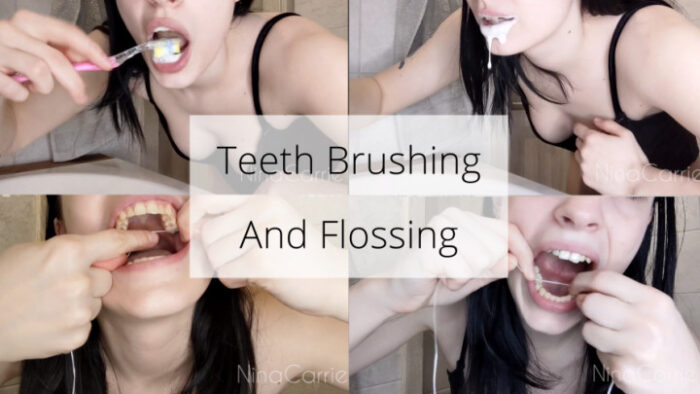 Brushing And Flossing My Teeth - NINA CARRIE - FULL HD/1080p/MP4