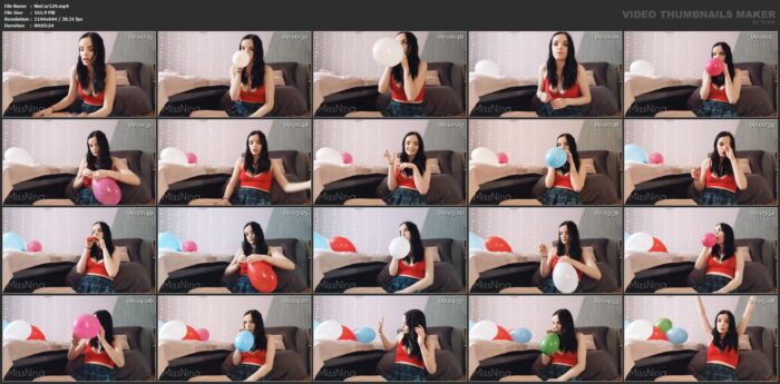 Schoolgirl 18 ) Blows Up Balloons - NINA CARRIE - SD/644p/MP4