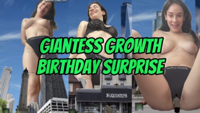 Bella In Giantess Growth Birthday Surprise SFX - LTLGIANTESSCLIPS - FULL HD/1920p/MP4