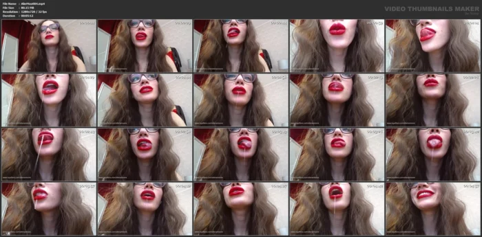 Red Lips And Saliva Worship - ALIENA MOORE - MP4