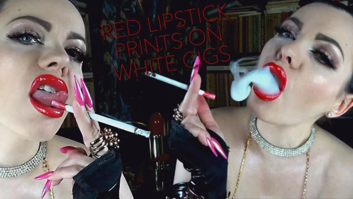 Red Lipstick Prints On White Cigs - ANOUSCHKA FEMME FATALE - MP4