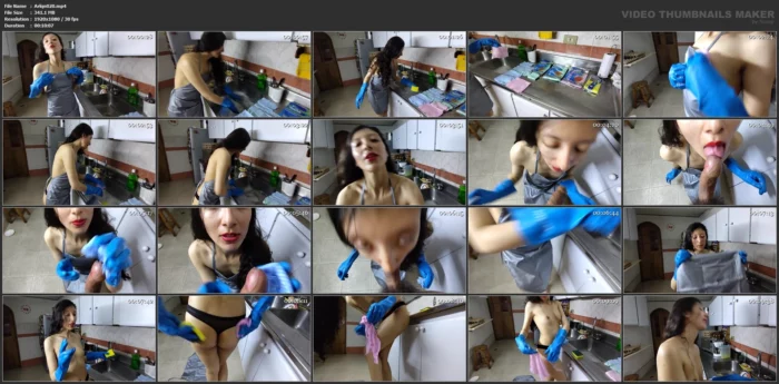 Clean Myself With Soap Water And Handiwipes In Rubber Gloves - ARLEQUIN - MP4