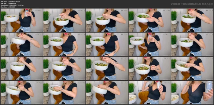 Huge Salad Digestion Bloat - ASMR MOTHER - MP4