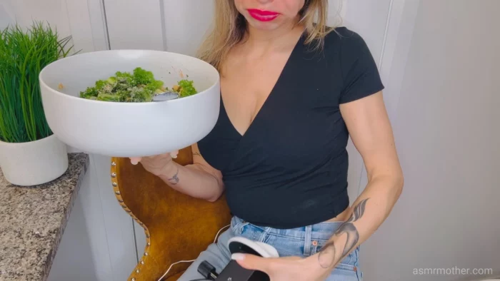 Huge Salad Digestion Bloat - ASMR MOTHER - MP4