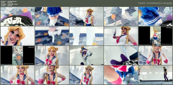 Starry Cosplaying As Sailor Moon Continues To Break My Balls! - BEASTY BALLBUSTING / BEASTSCAGE - MP4