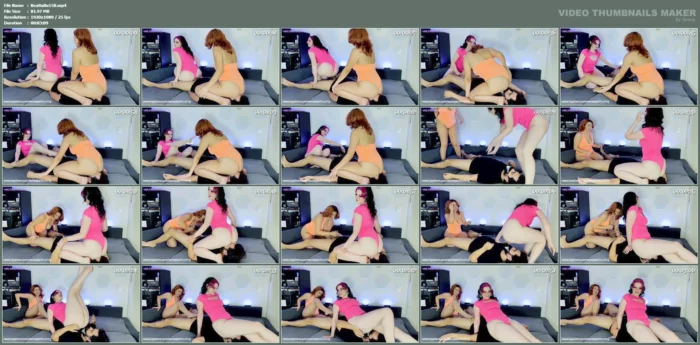 Starry And Violetta Let Me Rest Under Their Asses - BEASTY BALLBUSTING / BEASTSCAGE - MP4