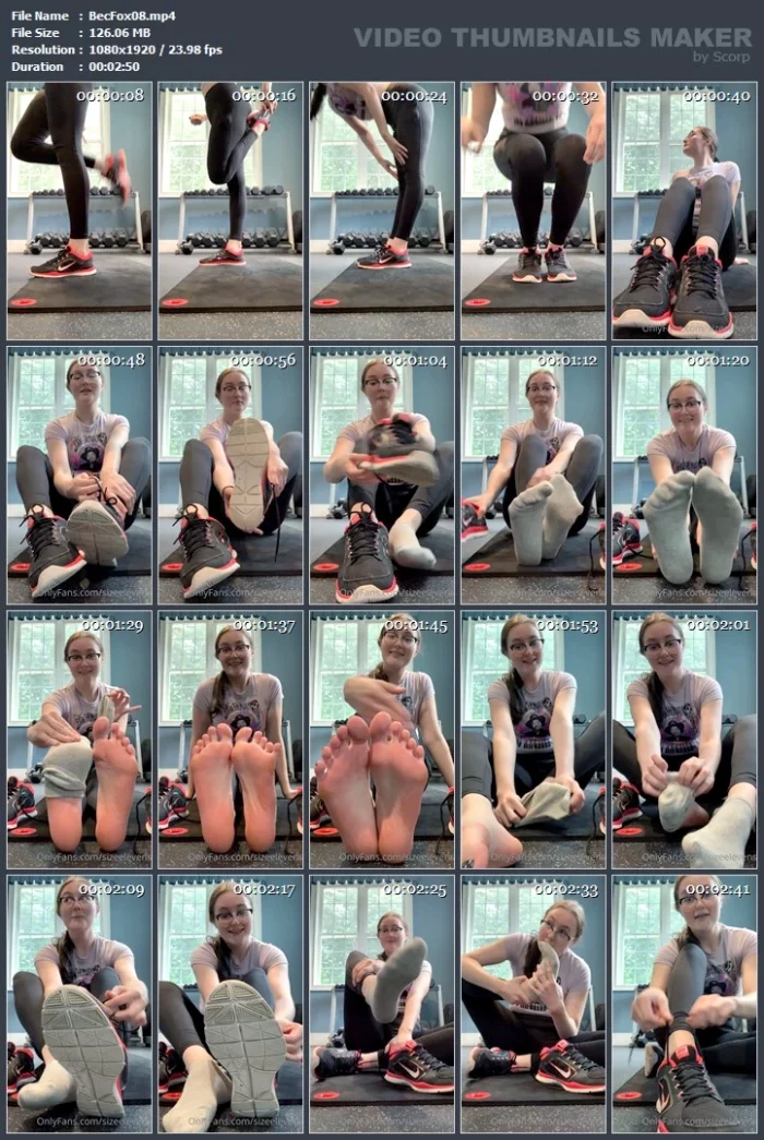 My Feet Got Too Hot In The Gym So I Had To Take Off My Socks And Shoes - BECCA FOXX / SIZEELEVENS - MP4