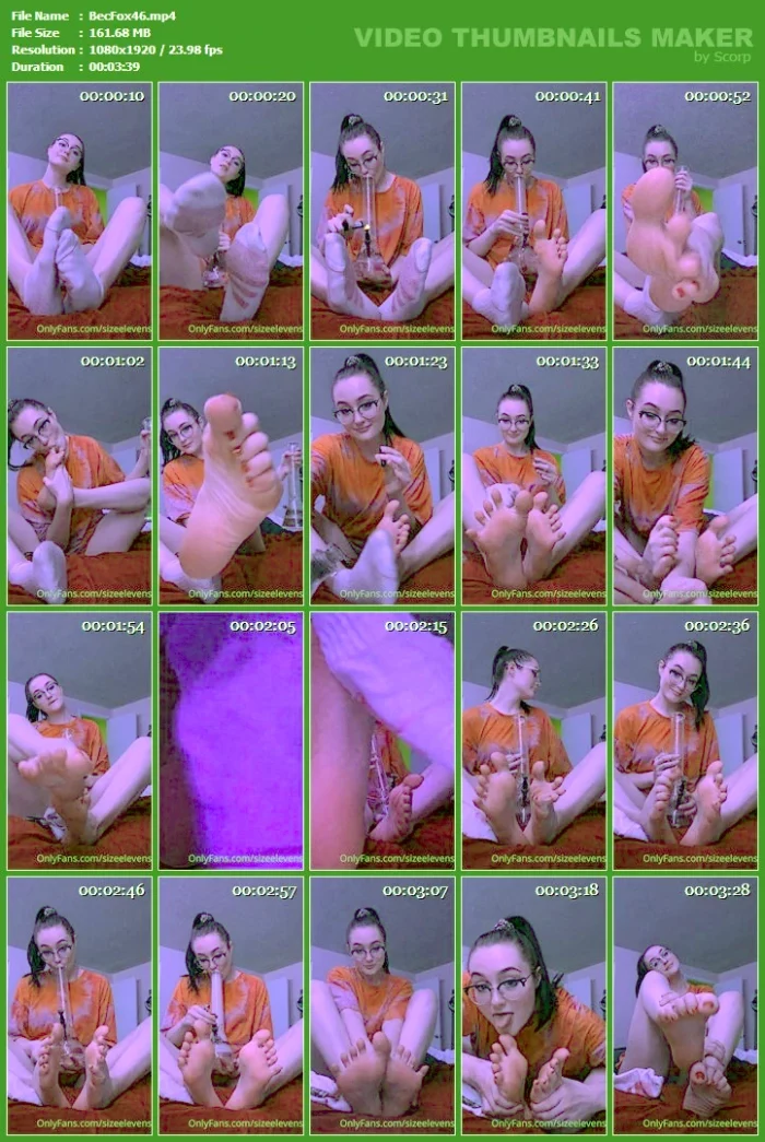 Night Time Routine Of Ripping My Bong And Ripping Off My Socks - BECCA FOXX / SIZEELEVENS - MP4