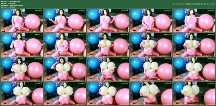 Inflating Boobs And Belly In Pink Jumpsuit - BROOKESBALLOONS / BENDY BROOKE - MP4