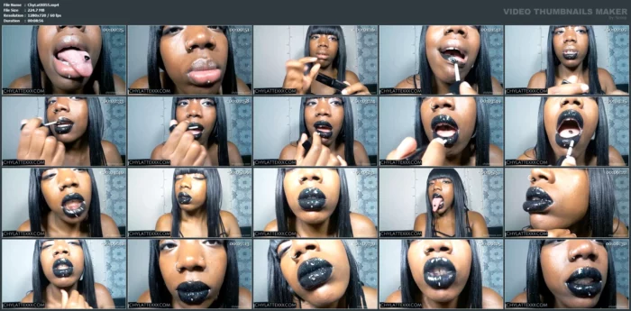 Black Glitter Lip Gloss - CHYLATTEXXX / CHY LATTE / LADY LATTE - MP4