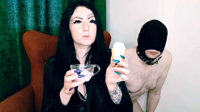 Sweet Spitting Ice Cream For My Slave. Food Fetish. So Tasty! - DOMINATRIX NIKA - MP4