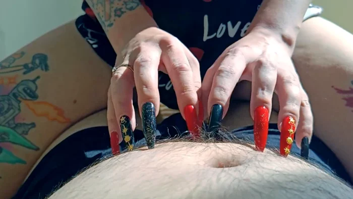 Scratching Dick. Sharp And Long Nails. Nail Fetish - DOMINATRIX NIKA - MP4