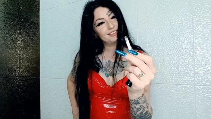 Smoking Fetish. Lots Of Cigarette Smoke. You Will Become My Ashtray - DOMINATRIX NIKA - MP4