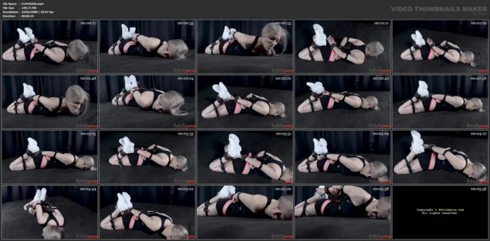 Violet October In Scene: Ankle and Wrist Cuff Bondage Predicament for Blonde Cutie - FETISH PROS - MP4