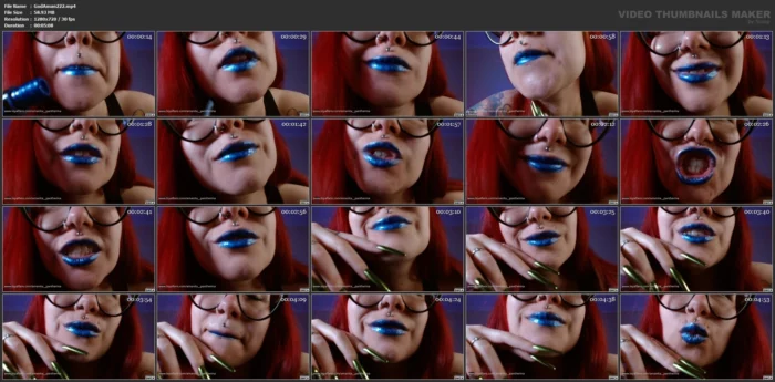 Mistress's Cruel Smile With Blue Lipstick - GODDESS AMANITA / AMANITA PANTHERINA - MP4