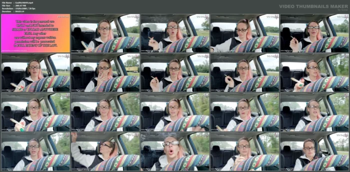 Smoking A J In The Car With Glasses - GODDESS VICKY VIX FEMDOM AND FETISH - MP4