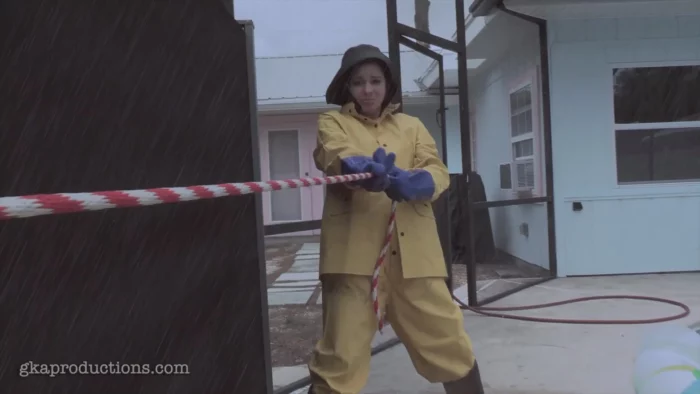 Ginary Works Hard In The Rain While Sick - GINARYS KINKY ADVENTURES / GKA PRODUCTIONS - MP4