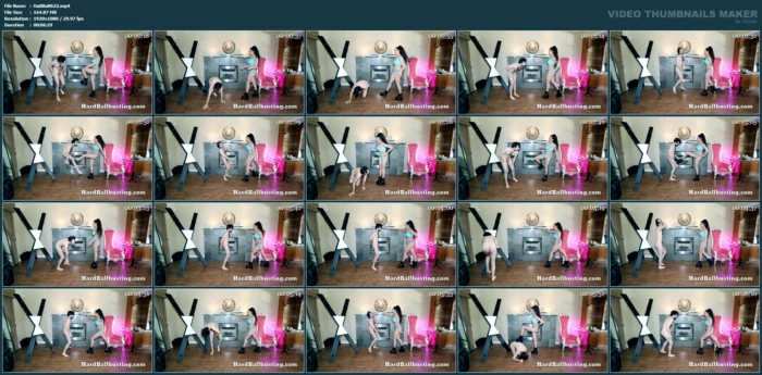Lady Black Boot Ball Kicking Hard Many Times - HARDBALLBUSTING - MP4