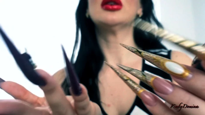 Giantess Kinkydomina Tantalizes You With Her Stiletto Nails - KINKY DOMINA CHRISTINE QUEEN OF NAILS - MP4