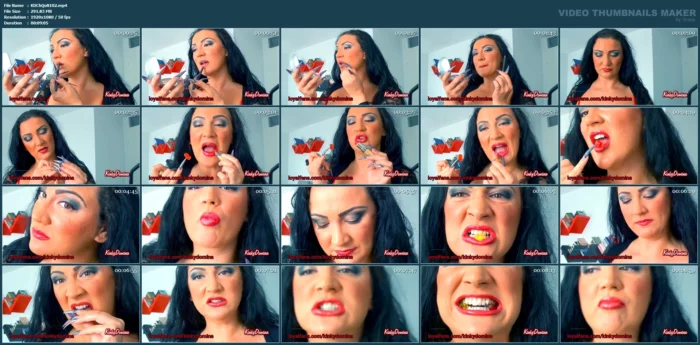 Bright Red Lips Gummy Bear Devour - KINKY DOMINA CHRISTINE QUEEN OF NAILS - MP4