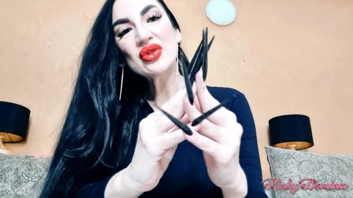 Worship My Dangerous Black Stiletto Nails - KINKY DOMINA CHRISTINE QUEEN OF NAILS - MP4