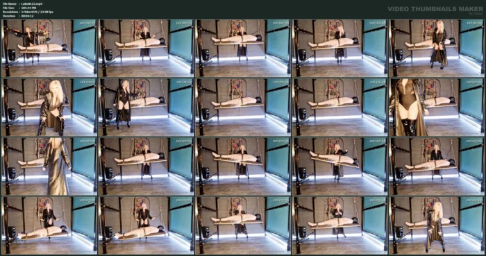Up, Down In Any Position On My Bondage Frame! - LADY SARA BORGIA - MP4